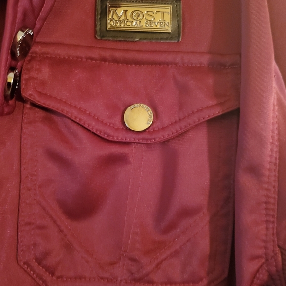 Most Official Seven(Mo7)Polyester Fleece Jacket in Burgundy - Picture 5 of 8